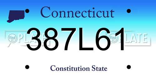 387L61 Connecticut License Plate