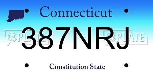 387NRJ Connecticut License Plate