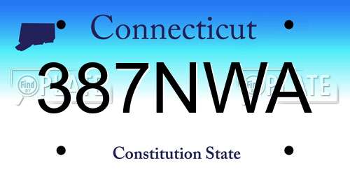 387NWA Connecticut License Plate