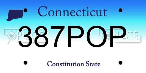 387POP Connecticut License Plate