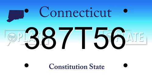 387T56 Connecticut License Plate
