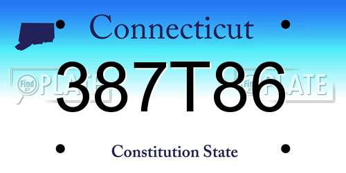 387T86 Connecticut License Plate