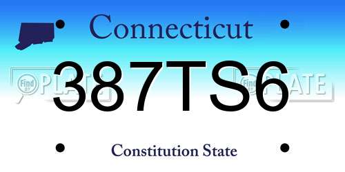 387TS6 Connecticut License Plate