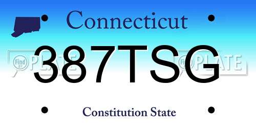 387TSG Connecticut License Plate