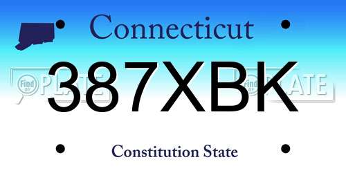 387XBK Connecticut License Plate