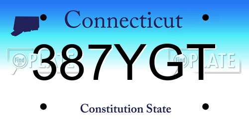 387YGT Connecticut License Plate