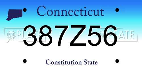 387Z56 Connecticut License Plate