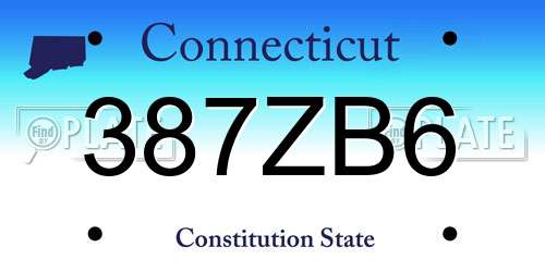387ZB6 Connecticut License Plate