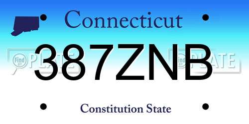 387ZNB Connecticut License Plate