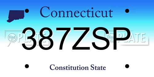 387ZSP Connecticut License Plate