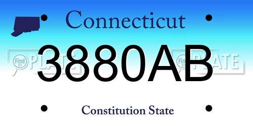 3880AB Connecticut License Plate