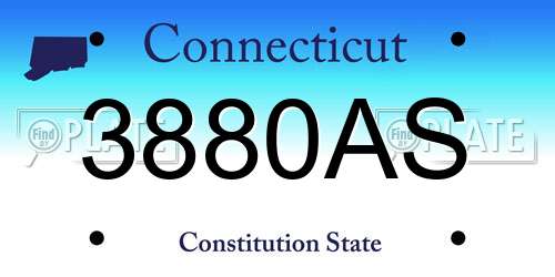 3880AS Connecticut License Plate