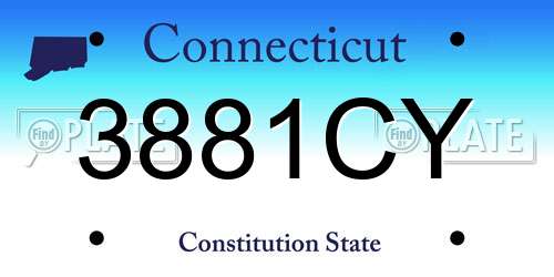 3881CY Connecticut License Plate
