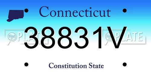 38831V Connecticut License Plate