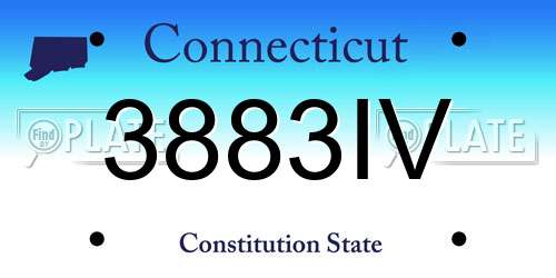 3883IV Connecticut License Plate