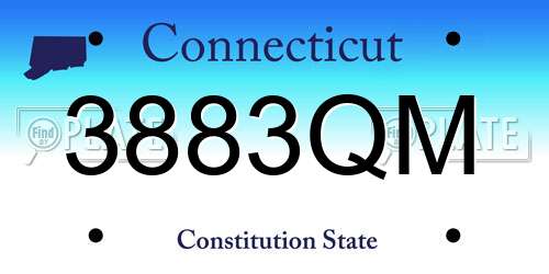 3883QM Connecticut License Plate