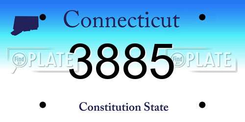 3885 Connecticut License Plate