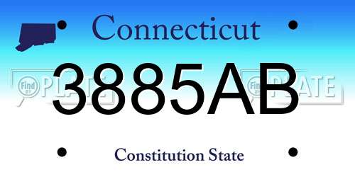 3885AB Connecticut License Plate
