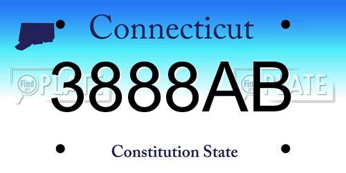 3888AB Connecticut License Plate
