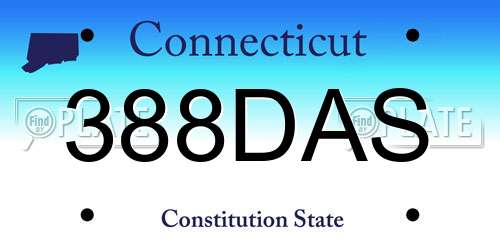 388DAS Connecticut License Plate