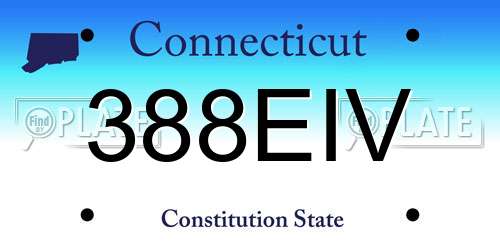 388EIV Connecticut License Plate