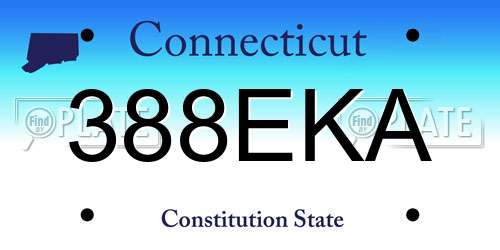 388EKA Connecticut License Plate