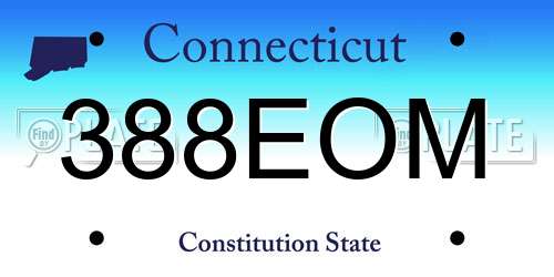 388EOM Connecticut License Plate