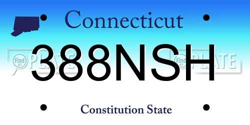 388NSH Connecticut License Plate