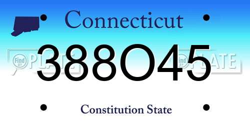 388O45 Connecticut License Plate