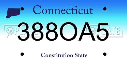 388OA5 Connecticut License Plate