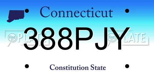 388PJY Connecticut License Plate