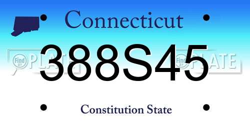 388S45 Connecticut License Plate