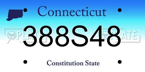 388S48 Connecticut License Plate