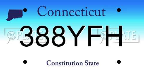 388YFH Connecticut License Plate