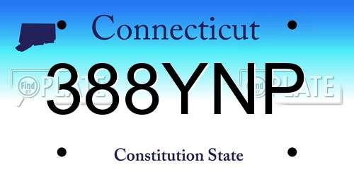 388YNP Connecticut License Plate