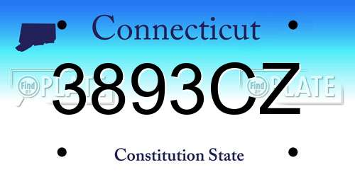 3893CZ Connecticut License Plate