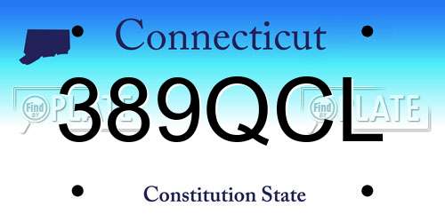 389QCL Connecticut License Plate