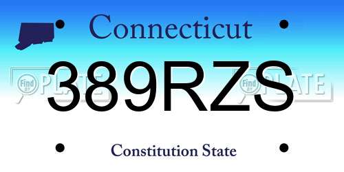 389RZS Connecticut License Plate