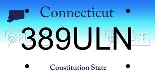 389ULN Connecticut License Plate