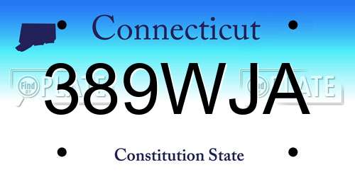 389WJA Connecticut License Plate