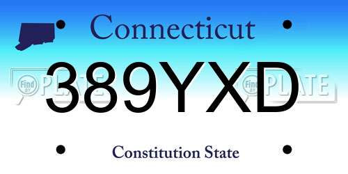 389YXD Connecticut License Plate