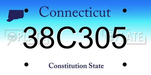 38C305 Connecticut License Plate