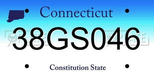 38GS046 Connecticut License Plate