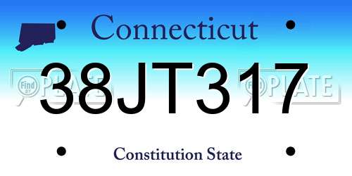 38JT317 Connecticut License Plate