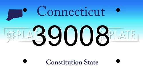 39008 Connecticut License Plate