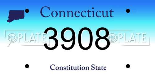 3908 Connecticut License Plate