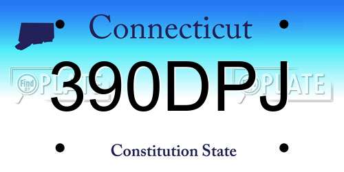 390DPJ Connecticut License Plate