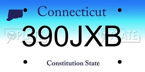 390JXB Connecticut License Plate
