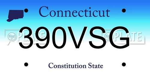 390VSG Connecticut License Plate