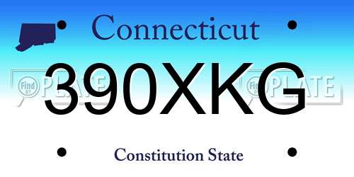 390XKG Connecticut License Plate